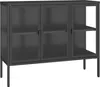 Vitrinen-Sideboard 'Borshavisa' Stahl 3-türig Klarglas 80 x Produktbild-Vorschau 3