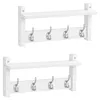Relaxdays Wandgarderobe, 2er Set, je 4 Doppelhaken, HxBxT: Produktbild-Vorschau 8