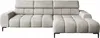 A light beige sectional sofa is shown against a white background.
