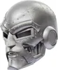 A side view of a silver, metallic helmet. Anteprima dell’immagine prodotto