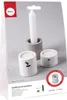 The image shows the packaging of a silicone casting mold for candle holders. The packaging displays the product itself, along with a white candle inserted into one of the finished candle holders. There are also smaller finished candle holders shown, and so Podgląd zdjęcia produktu