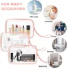 Aucuu borsa da toilette trasparente 2 pezzi in PVC borsa Anteprima dell’immagine prodotto 4