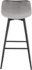 A back view of a gray bar stool with black metal legs. Produktbild-Vorschau
