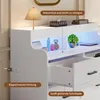 UnboxG Komoda s 6 zásuvkami, LED osvetlením, zásuvkami a Náhľad obrázku produktu 5