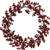Weihnachtsdeko Beerenkranz Rot Festliche Türkranz Produktbild-Vorschau 1