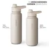 Trinkflasche Edelstahl 1L Thermoflasche Sport Gym Flasche isoliert beige Vinsun Produktbild-Vorschau