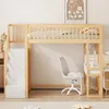 Merax Lit superposé 90x200 avec table en pin, lit d'enfant Voir les images du produit 2