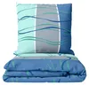 Mikrofaser Bettwäsche Set 155x220 cm 80x80 cm Petrol Blau Produktbild-Vorschau 1