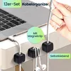 12er-Set Kabelorganizer mit Magnetclip, schwarz: Produktbild-Vorschau 3