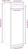 A line drawing of a tall, narrow cabinet with dimensions indicated. Produktbild-Vorschau