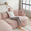 L-förmiges frameless Modulsofa, Chenille Cloud Sofa mit Produktbild-Vorschau 13