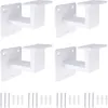 Four white handrail brackets and screws are arranged on a white background. Náhľad obrázku produktu