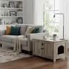 Relaxdays Skříňka na kočičí záchod, zámek, přepážka, vchod, Náhled obrázku produktu 2
