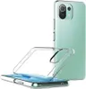 A clear phone case is shown in front of a phone. Produktbild-Vorschau