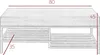 A technical drawing of a black bench with dimensions indicated. Produktbild-Vorschau