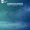 Diagram showing the dimensions of a sink. Produktbild-Vorschau
