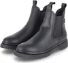 A pair of black leather Chelsea boots are shown against a white background. Anteprima dell’immagine prodotto