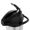 Close-up of the top of a silver and black airpot with the lid open. Náhled obrázku produktu