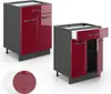 Küchenunterschrank Vicco Fame-Line Bordeaux Hochglanz 60 cm Produktbild-Vorschau 6