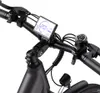 Close-up of an electric bicycle's handlebars, showing the display screen, brake levers, and gear shifter. Produktbild-Vorschau