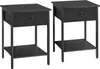 Two black nightstands are shown side-by-side against a white background. Produktbild-Vorschau