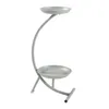 A light gray metal plant stand with two tiers. Podgląd zdjęcia produktu