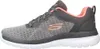 Side view of a gray and pink Skechers sneaker. Anteprima dell’immagine prodotto
