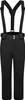 A pair of black ski pants with suspenders, shown front-on against a white background. Produktbild-Vorschau