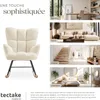Fauteuil à bascule TORVE rembourré - Bouclé beige Voir les images du produit 7