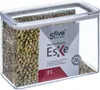 A clear, well-lit studio shot of a rectangular plastic food storage container filled with green lentils. Náhled obrázku produktu