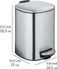 WENKO Tret Müll Eimer Edelstahl 5L Kosmetik Abfall Alassio Produktbild-Vorschau 4