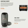 A product information page for a portable espresso machine, highlighting its features. Produktbild-Vorschau