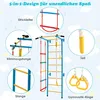 A collage of images showing different components of a children's indoor climbing frame. Produktbild-Vorschau