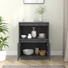 vidaXL Sideboard Grau 60x34x75 cm Massivholz Kiefer Produktbild-Vorschau 3