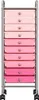 vidaXL Zásuvkový vozík s 10 zásuvkami Ombre Pink Plastic Náhled obrázku produktu 3