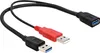 DELOCK USB3.0 Y-Kabel 2x A -> A St/Bu 0.30m Produktbild-Vorschau 1