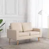 vidaXL 2-Sitzer-Sofa Creme Stoff Produktbild-Vorschau 2