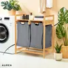 Wäschekorb - 2 x 30 L - Aus Bambus - Zwei Kammern - Produktbild-Vorschau 3