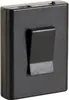 A black battery holder with a clip on the front. Podgląd zdjęcia produktu