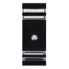 A black outdoor wall light with clear glass panels. Produktbild-Vorschau