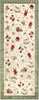 A long, rectangular rug with a repeating pattern of vintage toys like rocking horses, teddy bears, and toy trains, set against a textured, light-colored background. The rug has a decorative border. Podgląd zdjęcia produktu