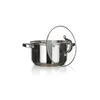 A stainless steel pot with a glass lid, photographed against a white background. Voir les images du produit
