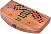 A wooden Ludo board game with colorful playing pieces. Produktbild-Vorschau