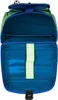 The inside of an open backpack is shown, with compartments and straps visible. Voir les images du produit