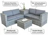 XXL PolyRattan Salon + Coffre de rangement Canapé de jardin Voir les images du produit 14