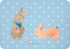 Mr. & Mrs. Panda magnet Hasen Muschel - Blau Pastell - Produktbild-Vorschau 1