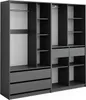Vicco Kleiderschrank Elmo, 100 x 200 cm 2er Set, Anthrazit Produktbild-Vorschau 1