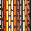 A repeating pattern of vertical, rounded rectangular elements in various shades of orange, brown, and yellow against a dark gray background. Produktbild-Vorschau
