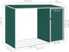 vidaXL Magazzino per legna da ardere da giardino verde Anteprima dell’immagine prodotto 14