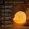 LED Porzellan Igel Groß Warmweiß 6H Timer Herbstdeko Edle Produktbild-Vorschau 6